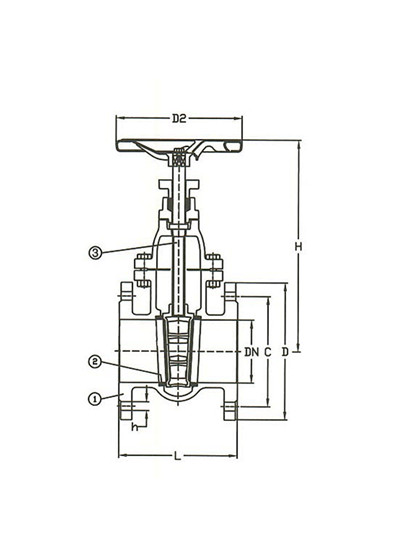 船用DIN型德標青銅閘閥(圖2) 船用DIN型德標青銅閘閥
